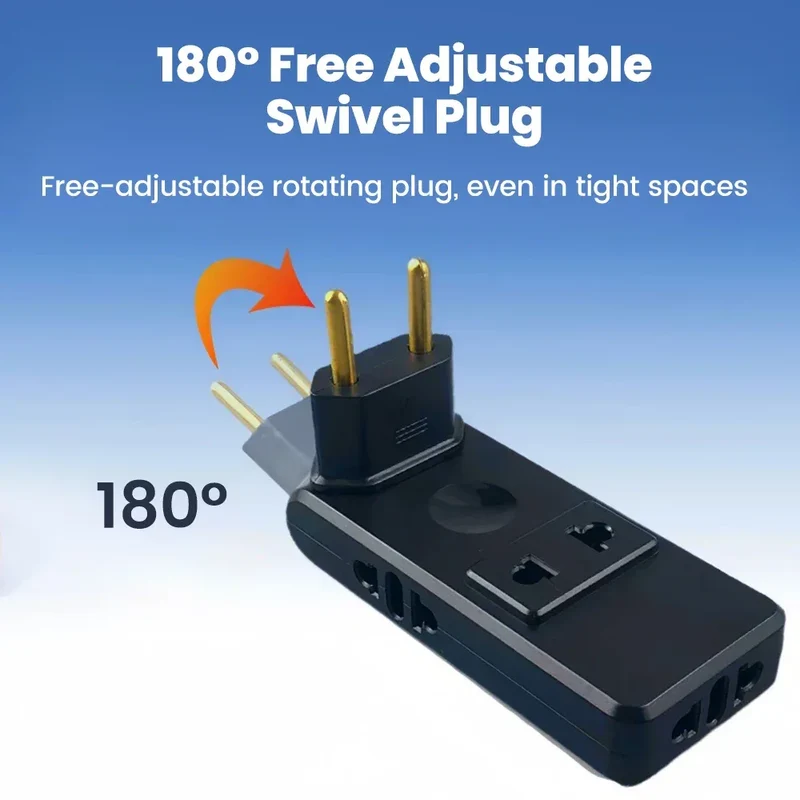 Protable Travel Power Converter Wall Outlet Plug Adaptors 4 in 1 EU 4.8MM Extension Chargers Adapter 180° Rotation Plug Adapter