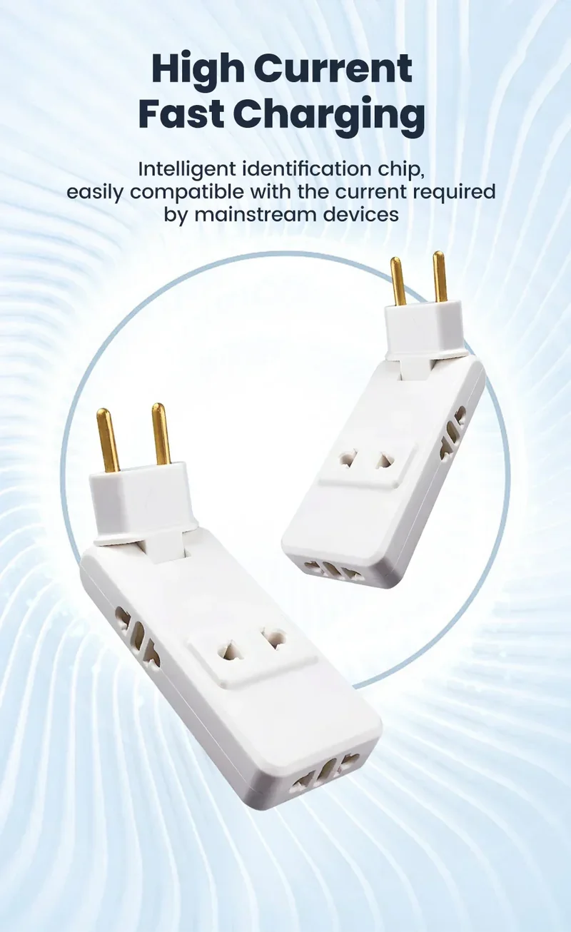 Protable Travel Power Converter Wall Outlet Plug Adaptors 4 in 1 EU 4.8MM Extension Chargers Adapter 180° Rotation Plug Adapter