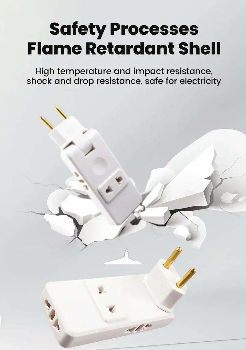 Protable Travel Power Converter Wall Outlet Plug Adaptors 4 in 1 EU 4.8MM Extension Chargers Adapter 180° Rotation Plug Adapter