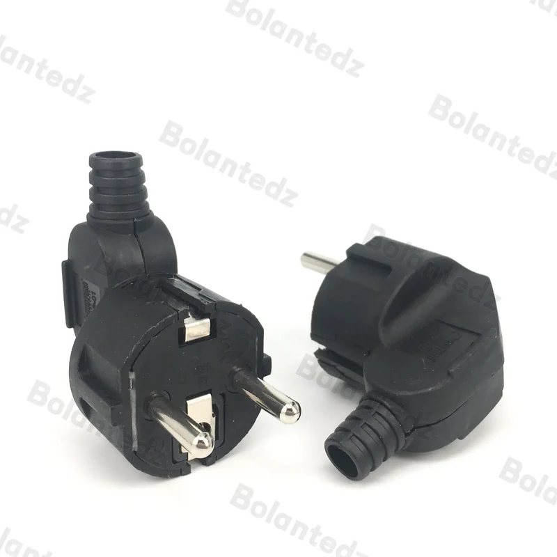 EU Plug Adapter 16A Male Replacement AC Outlets Rewireable Schuko Electeic Socket Euro Connector For Power Extension Cable