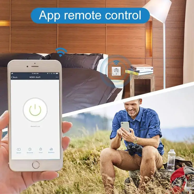 16/20A EU Smart Socket WiFi Smart Plug with Power Monitoring Timing Function Voice Control Works With Tuya APP Alexa Google Home