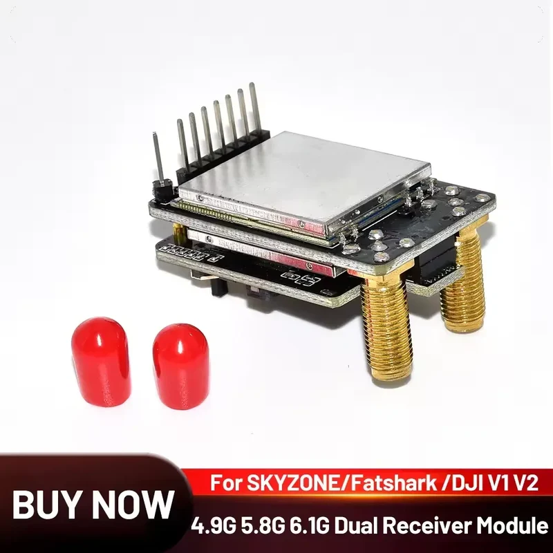 SKYZONE VRX 4.9G 5.8G 6.1G PLUS Dual Antenna Receiver Mmodule 70CH FPV VRX Suitable Video Transmission for DJI V1 V2 Glasses