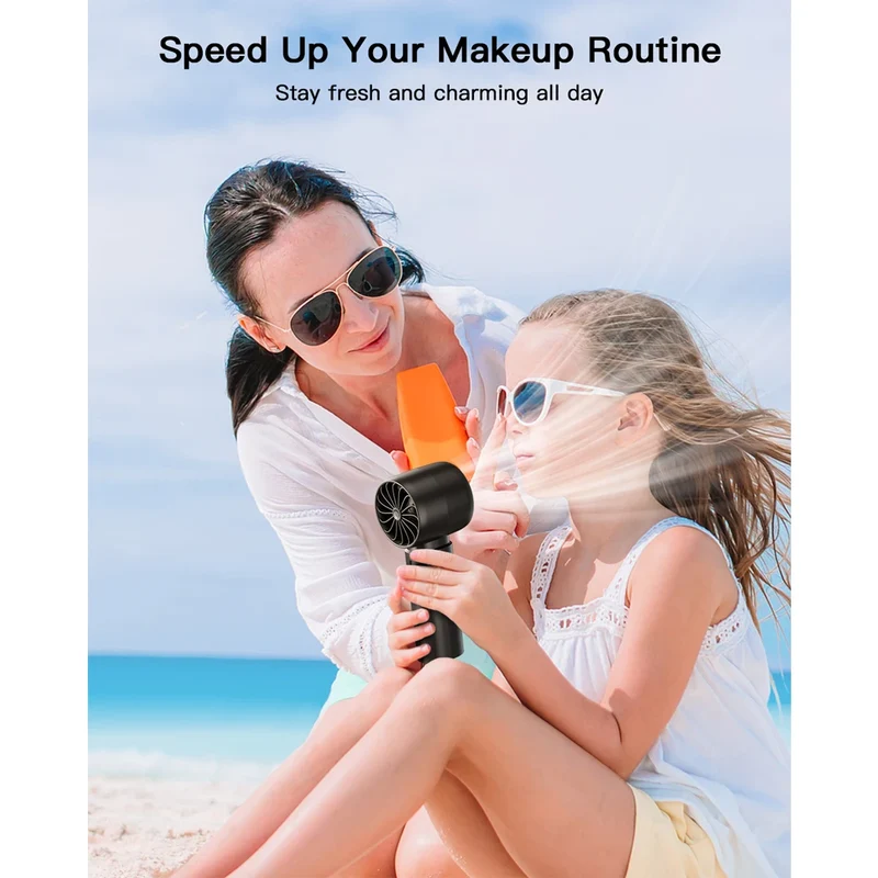 coldSky Handheld Mini Fan 4000mAh Battery Portable Rechargeable Fan with LED Display 5 Speed Turbo Fan for Beach Travel Vacation