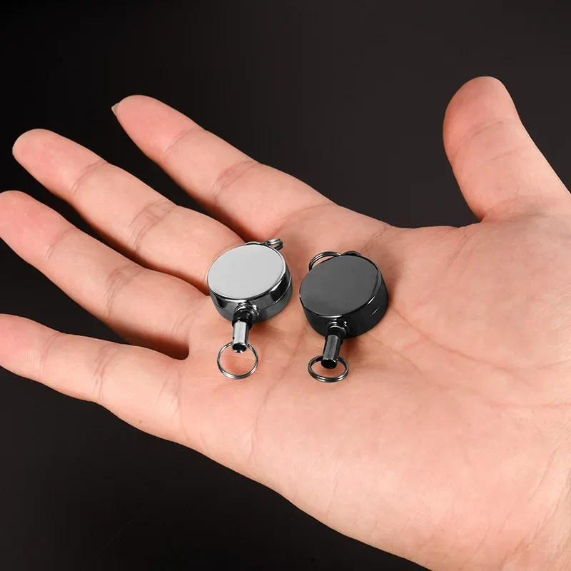 Retractable Key Chain Key Chain Pull Back Recoil Movement Key Ring Anti-lost ID Card Holder Anti-theft Chain Organizer