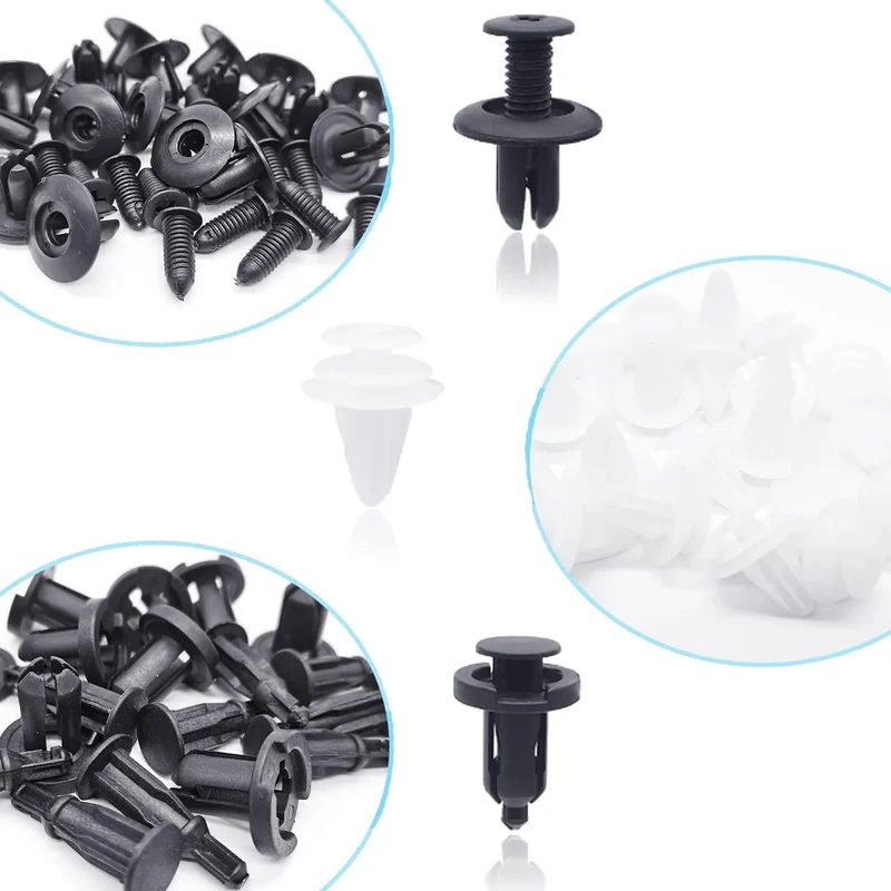 130PCS Bumper Retainer Clips with Fastener Remover Car Plastic Rivets Push Kit -Door Trim Panel