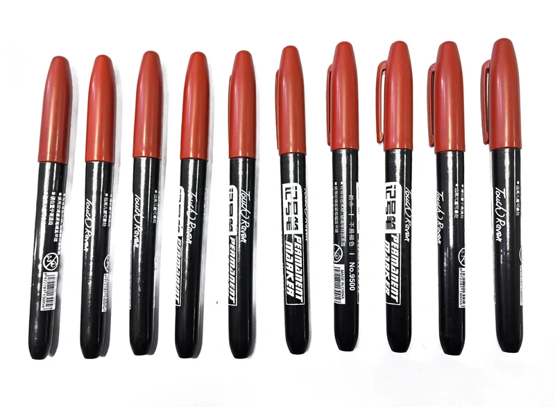 6 PCS Permanent Marker Pen Manga Drawing Markers Black Blue Red Waterproof Ink Sketch Pens Stationery Art School Supplies
