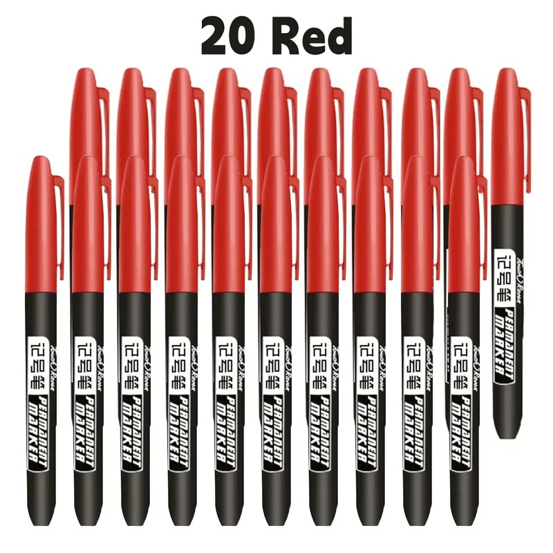 6 PCS Permanent Marker Pen Manga Drawing Markers Black Blue Red Waterproof Ink Sketch Pens Stationery Art School Supplies