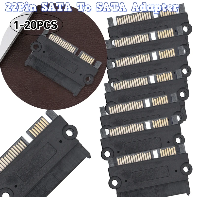 1-20PCS SATA Male To Female Power Data Converter 22Pin 7+15 Male To Female SATA To SATA Converter SATA To SATA Adapter