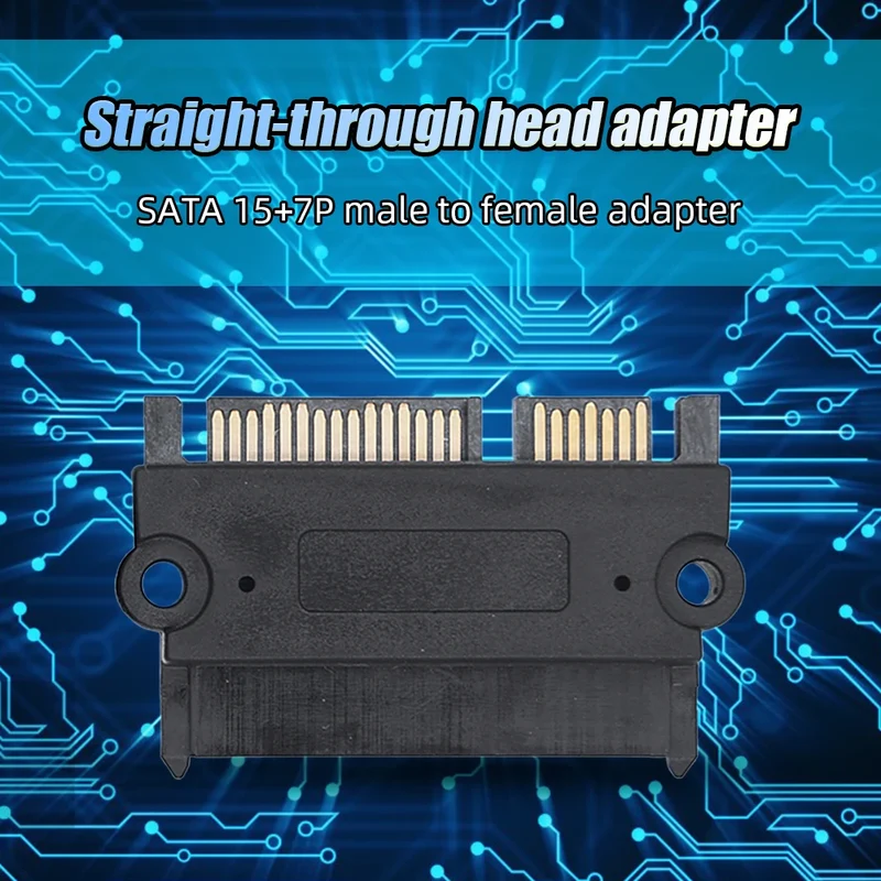 1-20PCS SATA Male To Female Power Data Converter 22Pin 7+15 Male To Female SATA To SATA Converter SATA To SATA Adapter