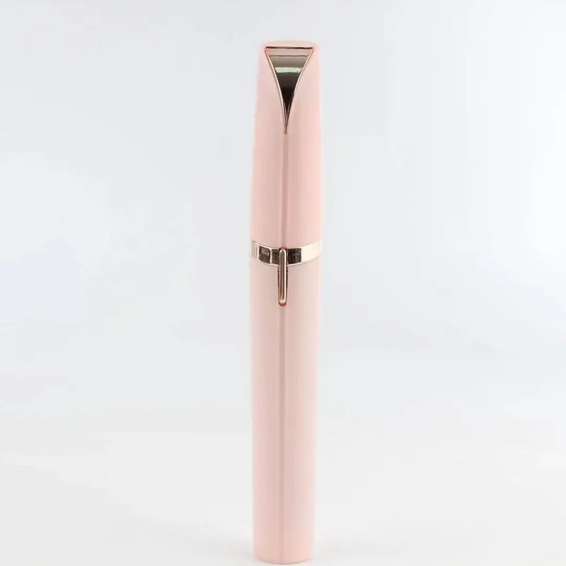 Mini Electric Eyebrow Trimmer Pen - Painless Hair Remover with LED Light for Facial Brows