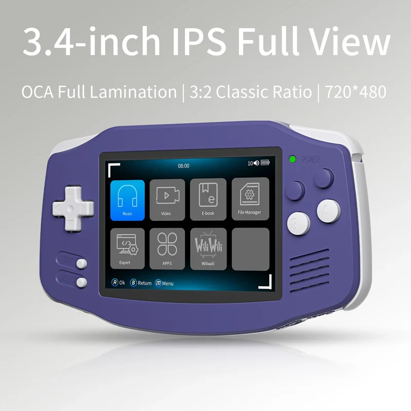 Anbernic RG34XX Handheld Game Console 3.4" IPS Screen Linux 64bit Retro Gaming Player Support WiFi Bluetooth HD TV Out Streaming