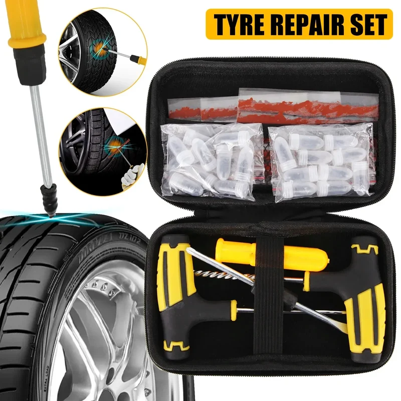 Automotive Emergency Rescue Kit Tyre Repair Kit Puncture Repair Kit, Anti-Puncture Kit Motorcycle, Puncture Repair Tool with Bag