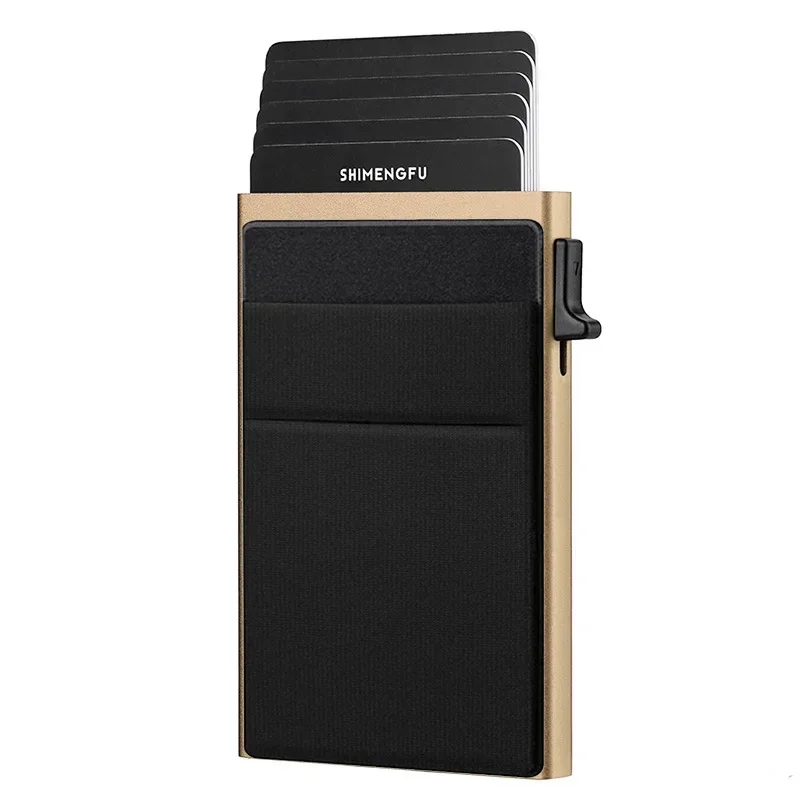 Slim RFID Blocking Metal Wallet for Men - Minimalist Smart Magic Card Case Holder with Protection for Bank ID and Credit Cards