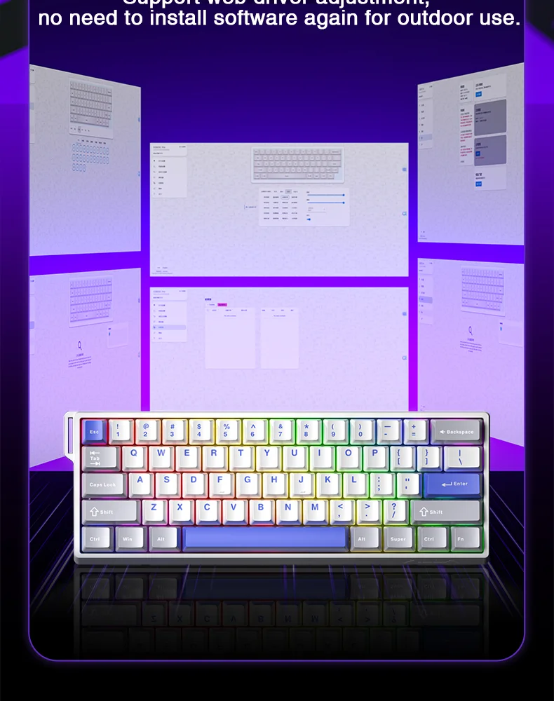 AULA WIN60 WIN68 HE Esports Magnetic Switch Keyboard Rapid Trigger 8K Return RGB Hotswap 60% 68% Custom Game Keyboard