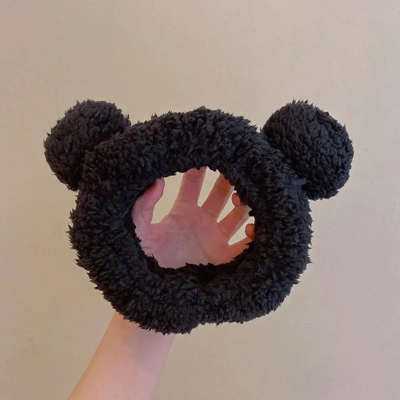 Cute Bear Hair Band Women's Face Wash Facial Mask Makeup Headwear Plush Hair Band Anti Slip Hair Band Hair Hccessories
