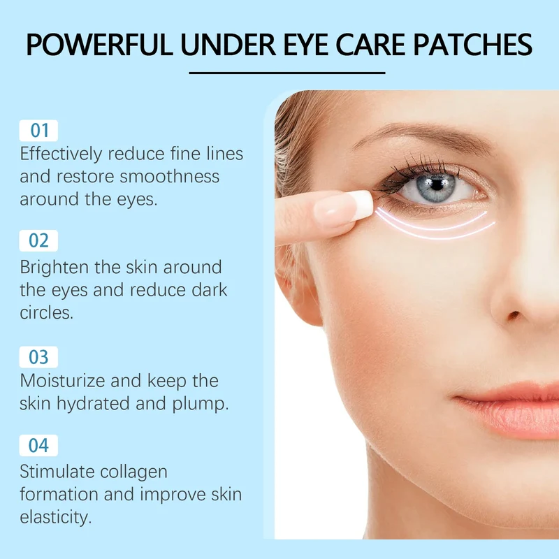 Retinol Eye Mask Patches Firming Eye Bags Anti Dark Circles Soothing Fine Lines Anti-Aging Under Eye Hydrating Eye Care 60PCS