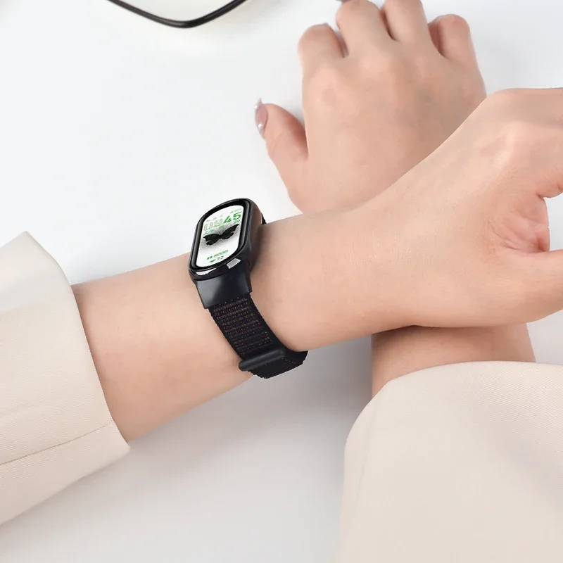 Nylon loop watchband For Xiaomi mi Band 8 Sport miband8 NFC Correa Breathable Replacement Bracelet smart band 8 Strap smartwatch