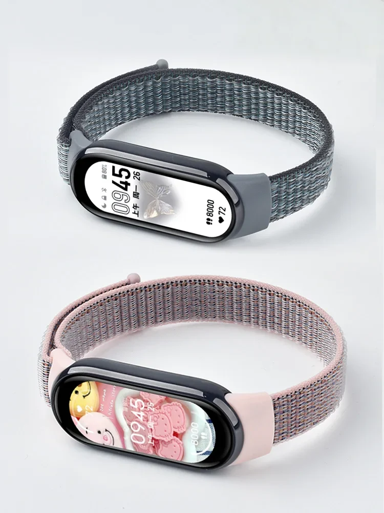 Nylon loop watchband For Xiaomi mi Band 8 Sport miband8 NFC Correa Breathable Replacement Bracelet smart band 8 Strap smartwatch