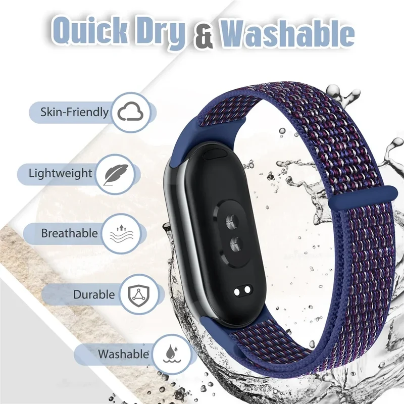 Nylon loop watchband For Xiaomi mi Band 8 Sport miband8 NFC Correa Breathable Replacement Bracelet smart band 8 Strap smartwatch