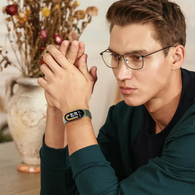 Nylon loop watchband For Xiaomi mi Band 8 Sport miband8 NFC Correa Breathable Replacement Bracelet smart band 8 Strap smartwatch