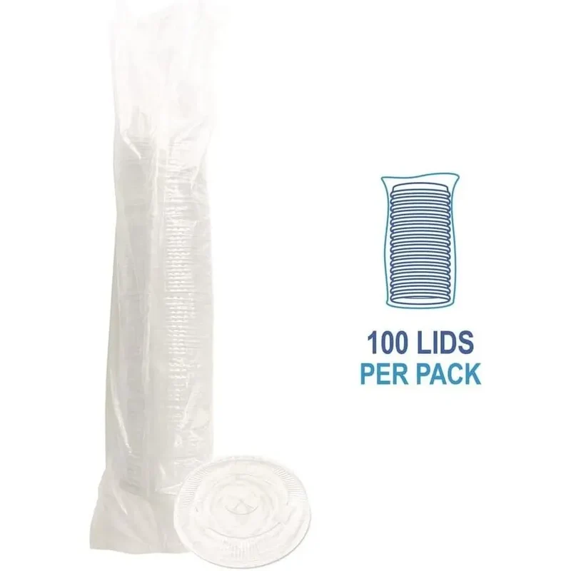 Boardwalk BWKNPET912STRAPK Disposable Crystal-Clear Cold Cup Lids 9 Oz. to 12 Oz. with Straw-Slot Clear (100/Pack) B0F8PLC2HC
