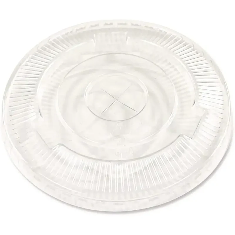 Boardwalk BWKNPET912STRAPK Disposable Crystal-Clear Cold Cup Lids 9 Oz. to 12 Oz. with Straw-Slot Clear (100/Pack) B0F8PLC2HC
