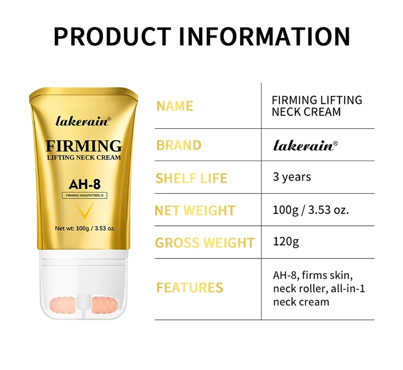 Ah-8 Firming Neck Cream for Crepey Skin Body Care Comfort Tighten Neck Cream Ah-8 Moisturizing & Tightening Lotion Cosmetic Skin