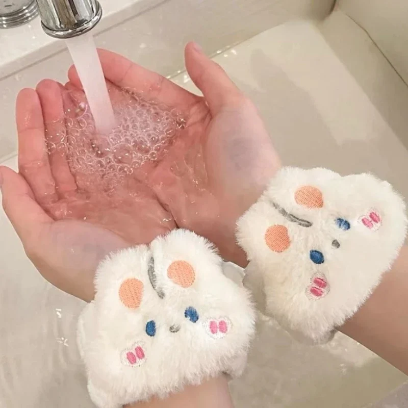 Reusable Face Wash Hand Wrist Strap 1Pair Cartoon Sweat Band Towel Band Comfortable Flexible Absorbent Wrist Strap for Face Wash