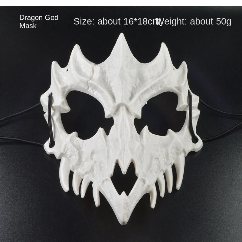 Halloween Mask Half-face Mask Cos Dragon God Fierce Tiger Night Fork Tengu Man Wolf Mask Performance Skull Masks