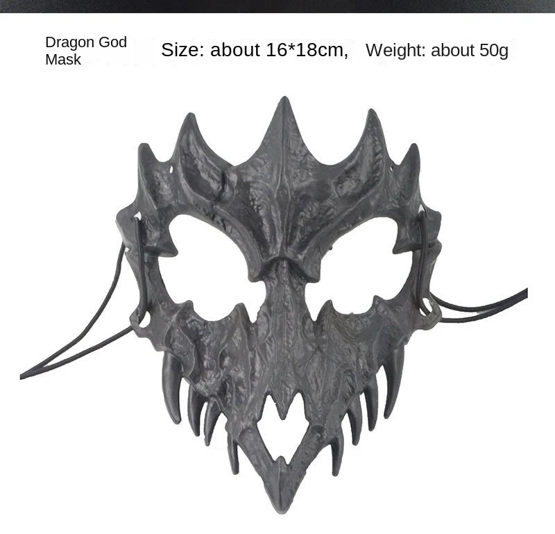 Halloween Mask Half-face Mask Cos Dragon God Fierce Tiger Night Fork Tengu Man Wolf Mask Performance Skull Masks