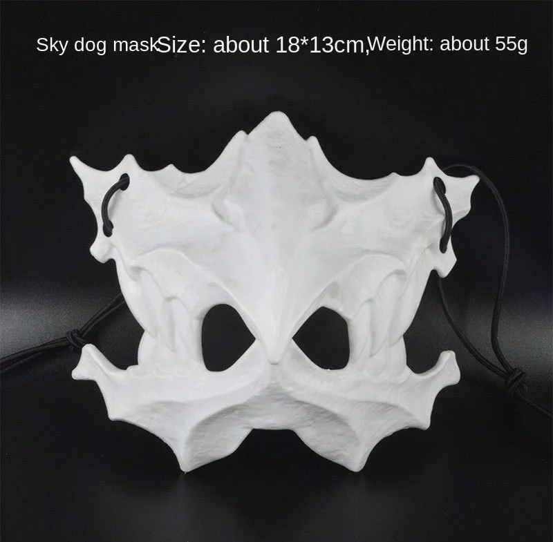 Halloween Mask Half-face Mask Cos Dragon God Fierce Tiger Night Fork Tengu Man Wolf Mask Performance Skull Masks