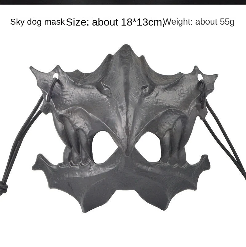 Halloween Mask Half-face Mask Cos Dragon God Fierce Tiger Night Fork Tengu Man Wolf Mask Performance Skull Masks