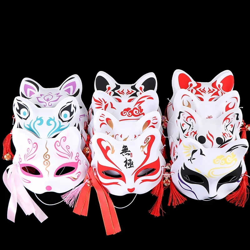 1Pc Anime Fox Masks PVC Half Face Cat Mask Masquerade Festival Party Cosplay Props