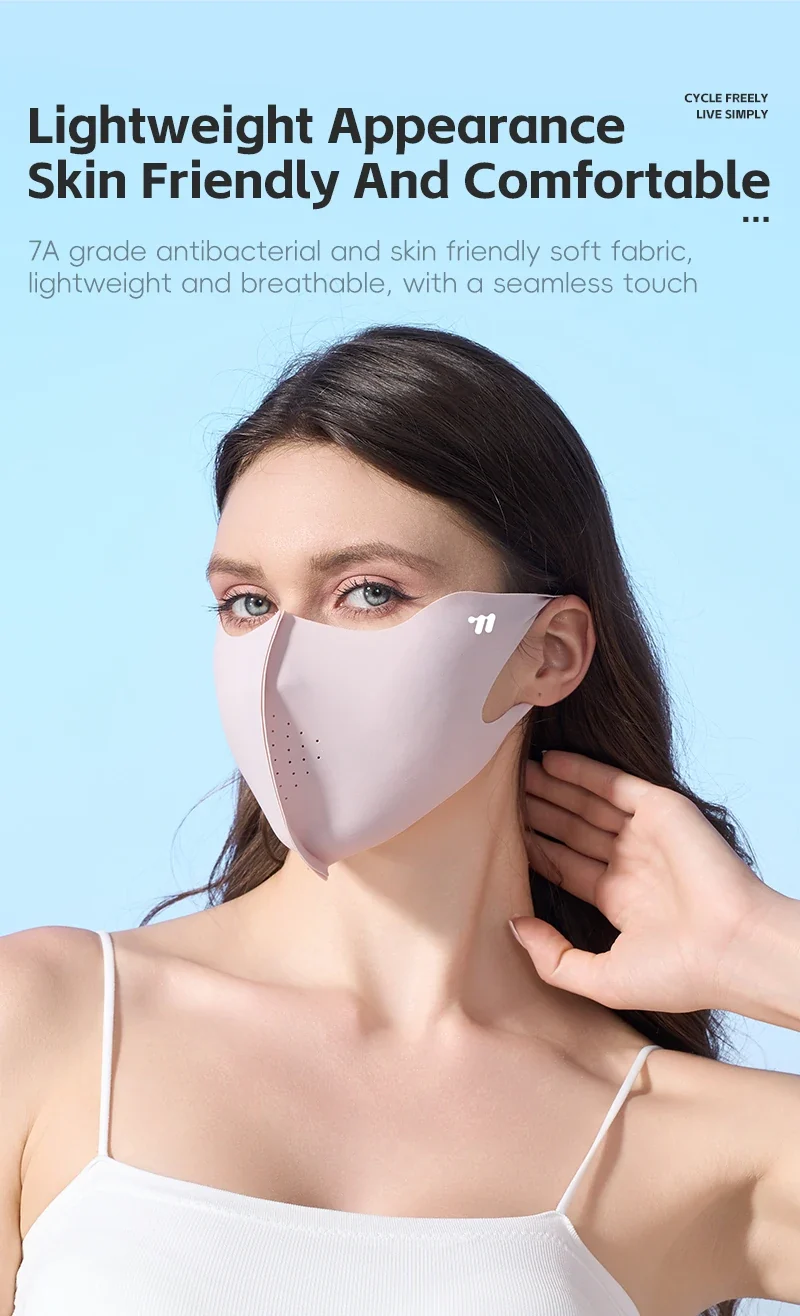 WEST BIKING Summer Sunscreen Traceless Mask 3D Ice Silk Breathable UV Protection Mask Summer Outdoor Sport Cycling Sports Masks