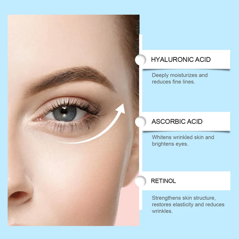 Retinol Eye Mask Patches Firming Eye Bags Anti Dark Circles Soothing Fine Lines Anti-Aging Under Eye Hydrating Eye Care 60PCS