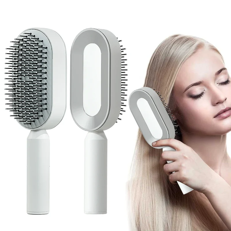 3D Air Cushion Massager Brush Self-Cleaning Ionic Hair Straightener Comb for Women Made of Durable Nylon