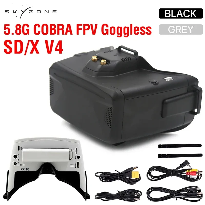 SKYZONE Cobra SD X V4 FPV Video Goggles 800x480 4.3in Cobra 1280x720 4.1in 5.8G Receiver Head Tracker DVR for FPV Racing Drone