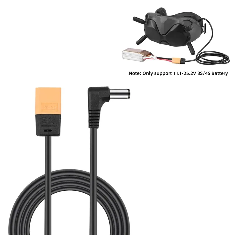 XT60 Cable FPV Glasses V2 Battery Charging Line for DJI FPV / DJI AVATA Drone Accessories Support 11.1-25.2V 3S /4S Battery