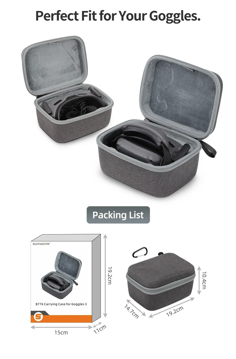 For DJI Avata 2 Goggles 2/3 Bag Case Storage Portable Hard Case Nylon Handle Shock-proof Carrying Box Accessory Goggles 2 3