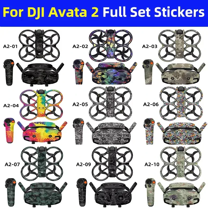 Stickers Skin Set Protective Film for DJI Avata 2 Motion Rocker 3 Goggles 3 Anti-scratch Protective Film Refit Decals Accessory