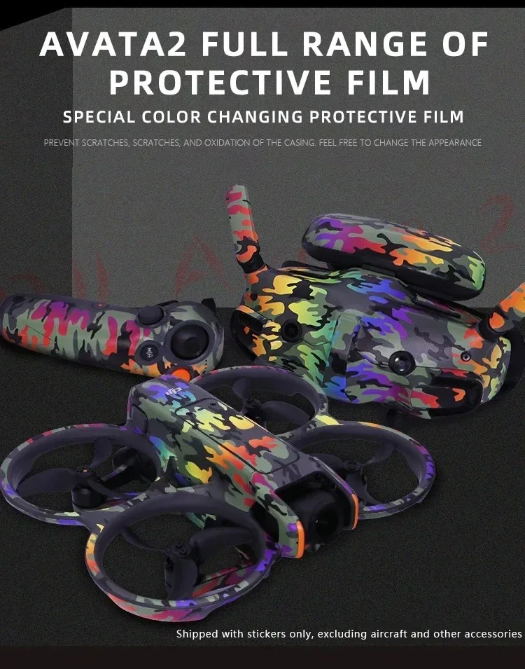Stickers Skin Set Protective Film for DJI Avata 2 Motion Rocker 3 Goggles 3 Anti-scratch Protective Film Refit Decals Accessory