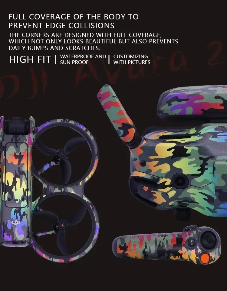 Stickers Skin Set Protective Film for DJI Avata 2 Motion Rocker 3 Goggles 3 Anti-scratch Protective Film Refit Decals Accessory