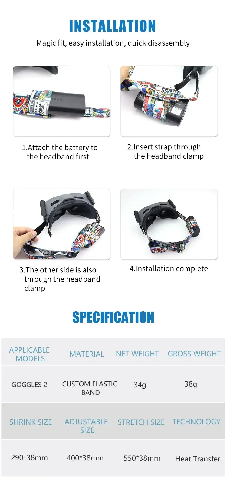 Goggles Head Strap Headband Elastic Straps for DJI Goggles 2 /FPV Glasses V2 for DJI Avata DJI FPV Drone Accessories