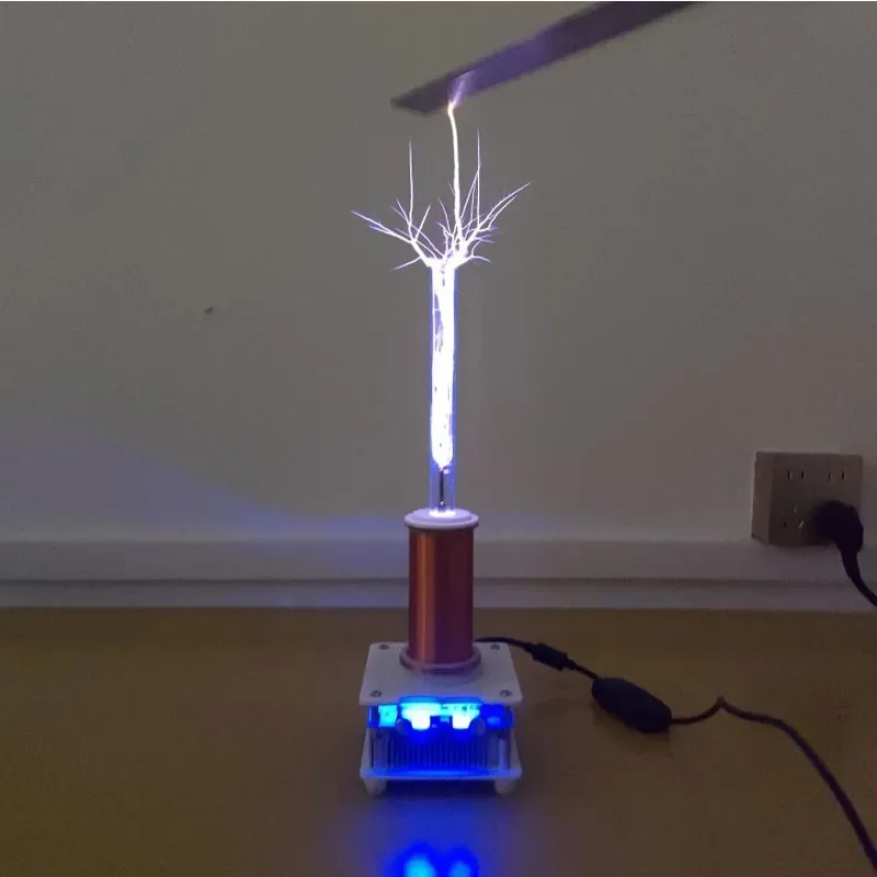 Wishcolor YSKJ-36 Blue/Golden Double Class E Tesla Coil with 10cm Thin Arc Support Music Bluetooth Playback