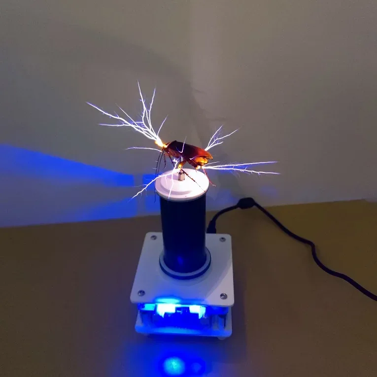 Wishcolor YSKJ-36 Blue/Golden Double Class E Tesla Coil with 10cm Thin Arc Support Music Bluetooth Playback