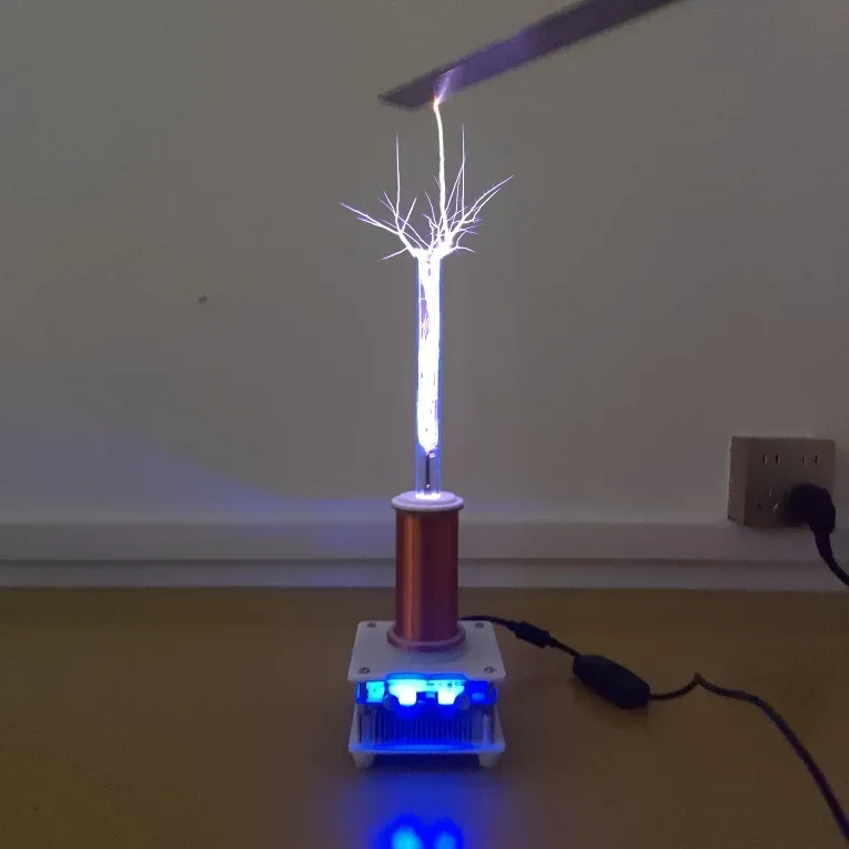 Wishcolor YSKJ-36 Blue/Golden Double Class E Tesla Coil with 10cm Thin Arc Support Music Bluetooth Playback