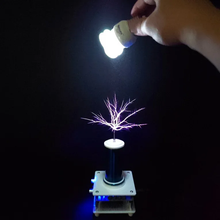 Wishcolor YSKJ-36 Blue/Golden Double Class E Tesla Coil with 10cm Thin Arc Support Music Bluetooth Playback