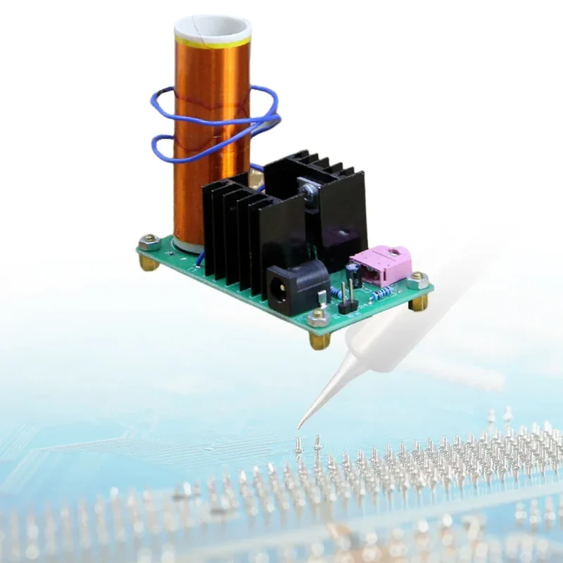 Mini for Tesla Coil DIY Kits Arc Experiment Wireless Transmission High Temperature High Pressure Plasma DC15-24V 15W 2A