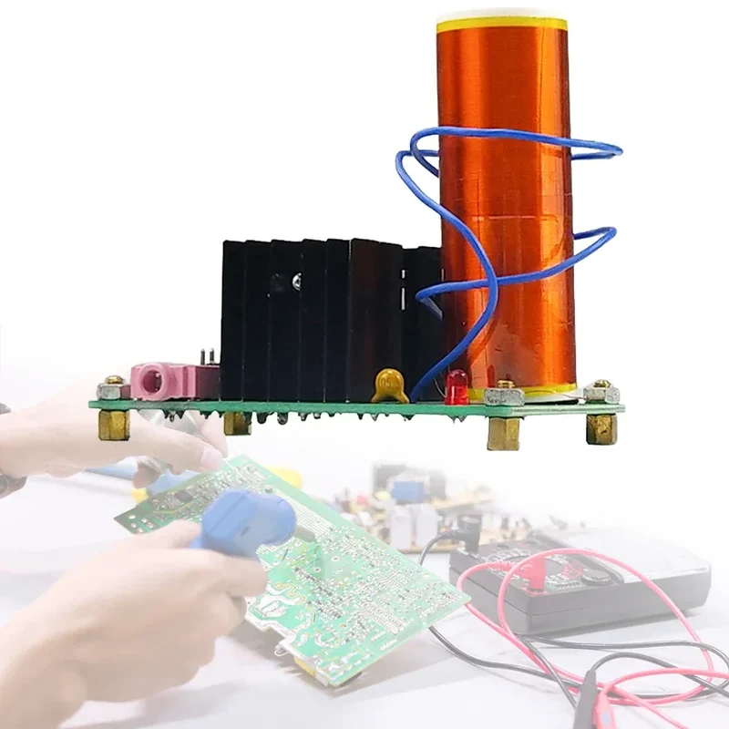 Mini for Tesla Coil DIY Kits Arc Experiment Wireless Transmission High Temperature High Pressure Plasma DC15-24V 15W 2A