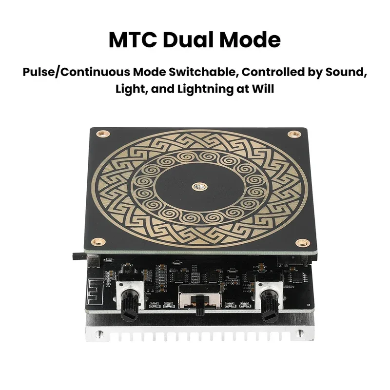 Mini Tesla Coil with Bluetooth Music Sync Adjustable Arc Length Touchable Safe Low-Voltage Design RGB Light Show